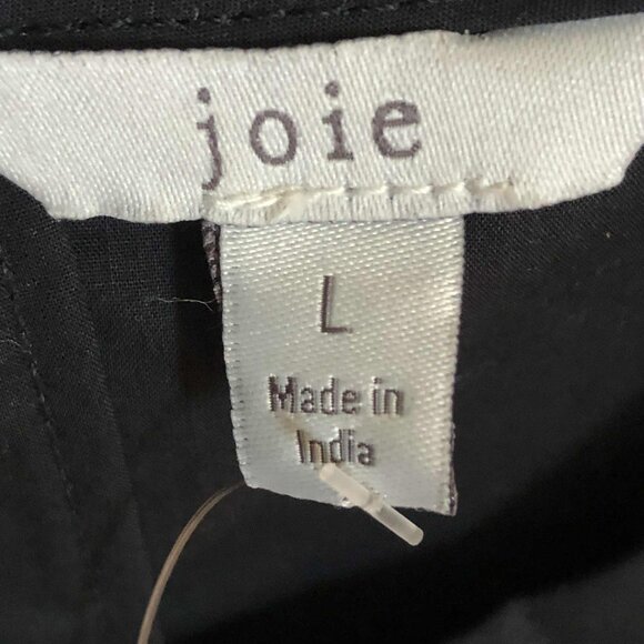 NWT JOIE Rene Puff-Shoulder 3\4 Sleeve Blouse Caviar L MSRP $148 - Picture 6 of 7